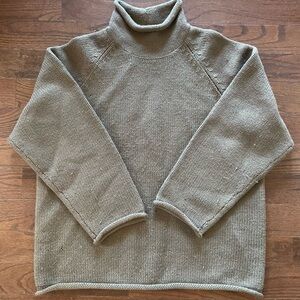 J. Crew Wool Gray/Green Turtleneck Sweater